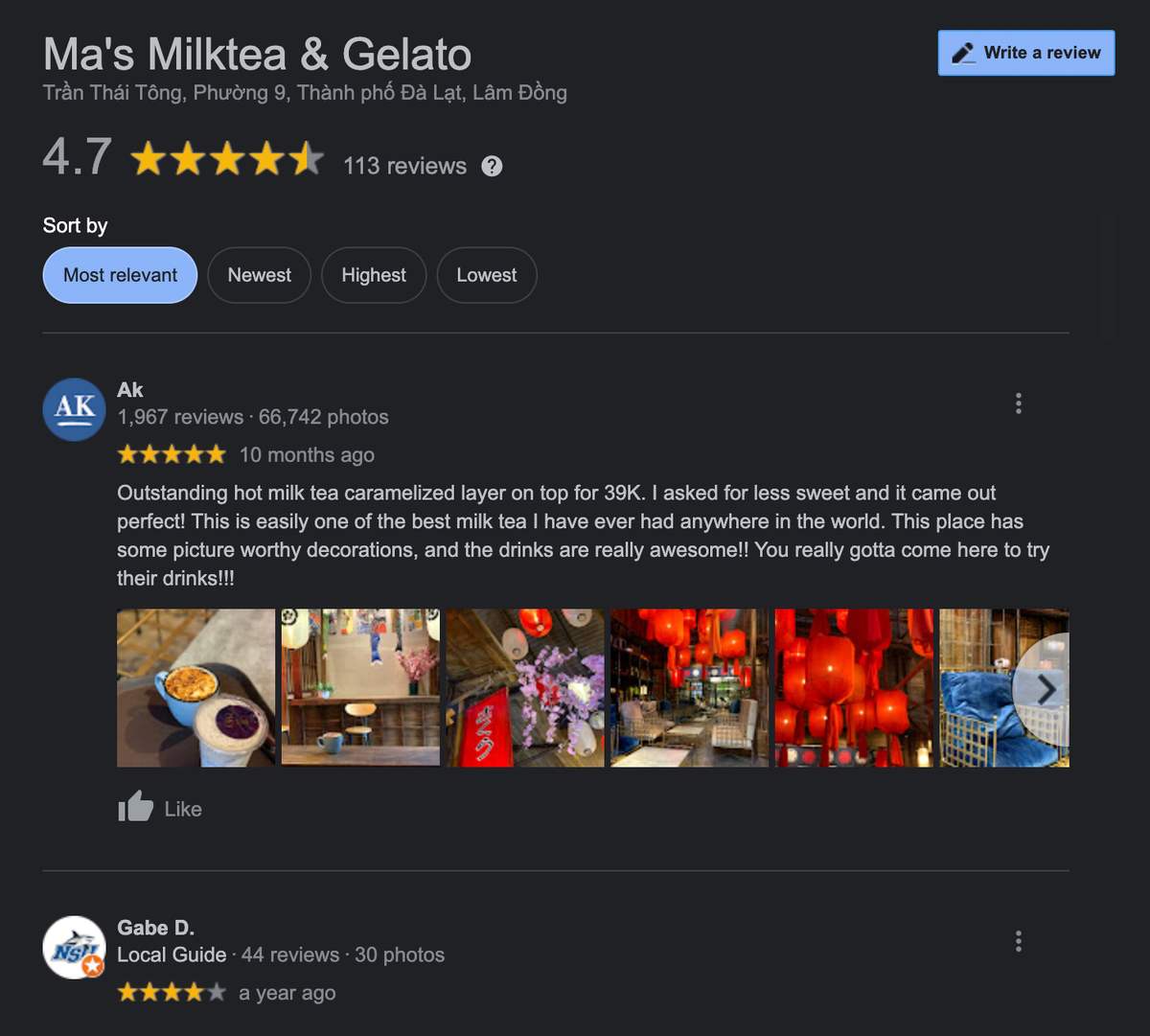 Join Ma's Milktea & Gelato to eat Italian ice cream in Japan in Da Lat city 15