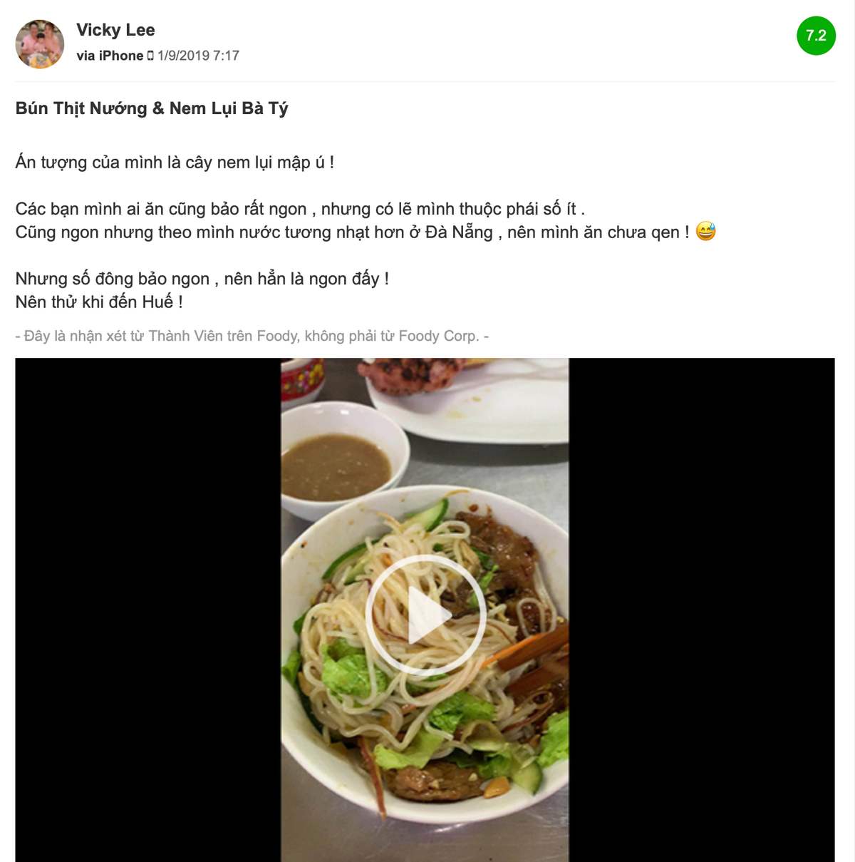 When you come to Hue, you must immediately stop by Mrs. Ty's grilled meat noodle restaurant, it's so delicious you'll forget the way back to 9