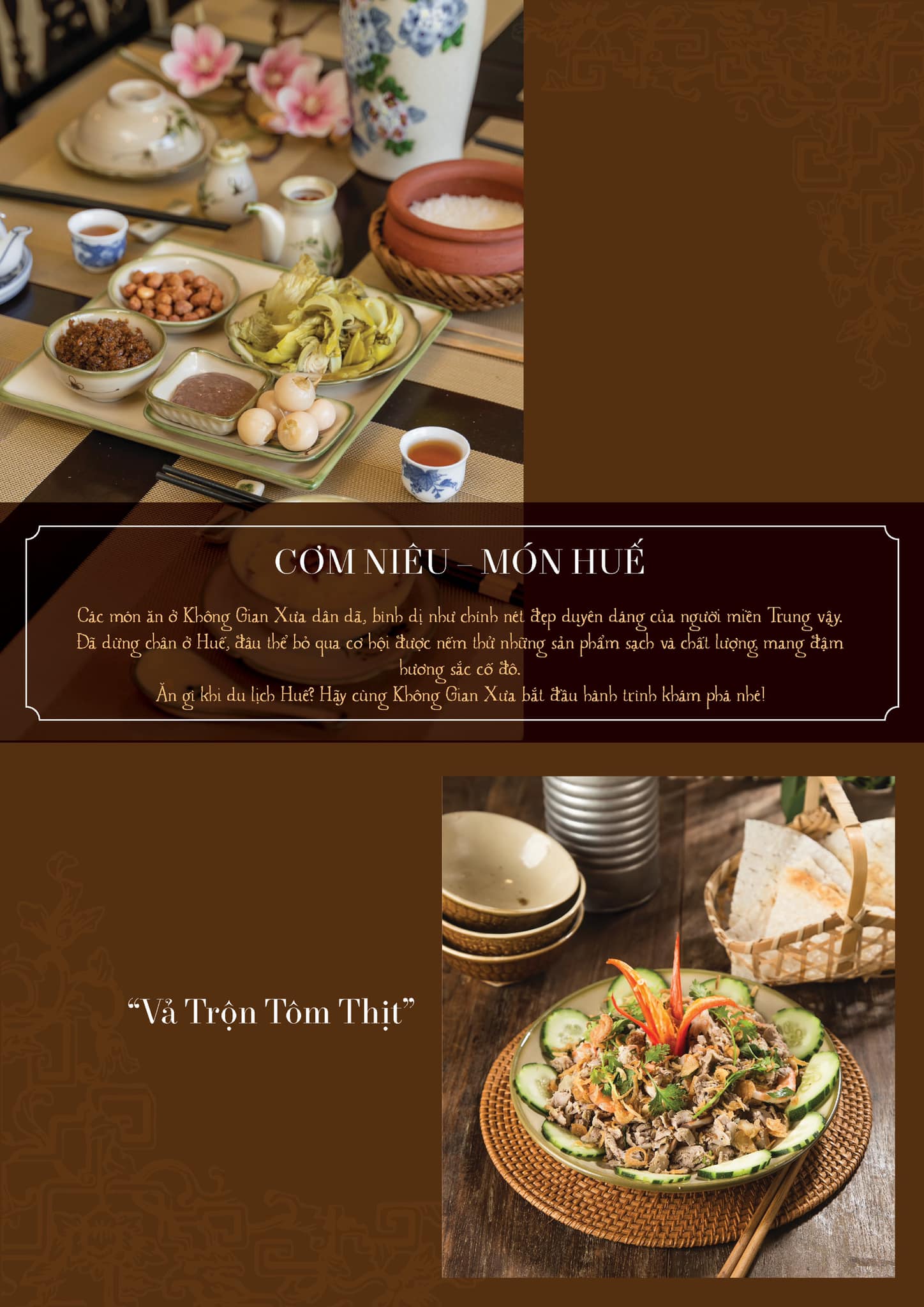 Come to Khong Gian Xua Hue restaurant to experience dining in the middle of ancient Ruong house 9