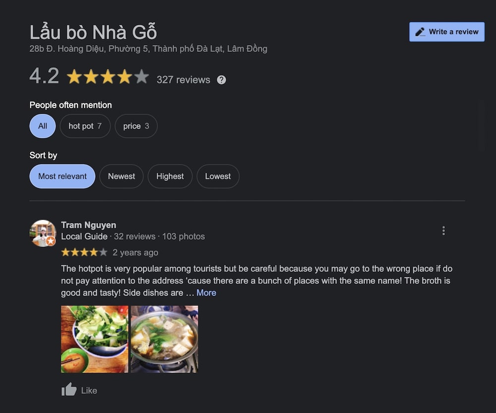 We invite you to join the Vietnamtravelio team to eat together at the famous Ba Toa Nha Go beef hot pot restaurant in Da Lat 12