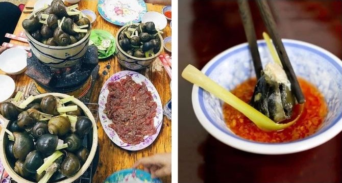 People dressed up to 'walk', while I dressed up and sat down to eat snails stuffed with meat in Da Lat 7