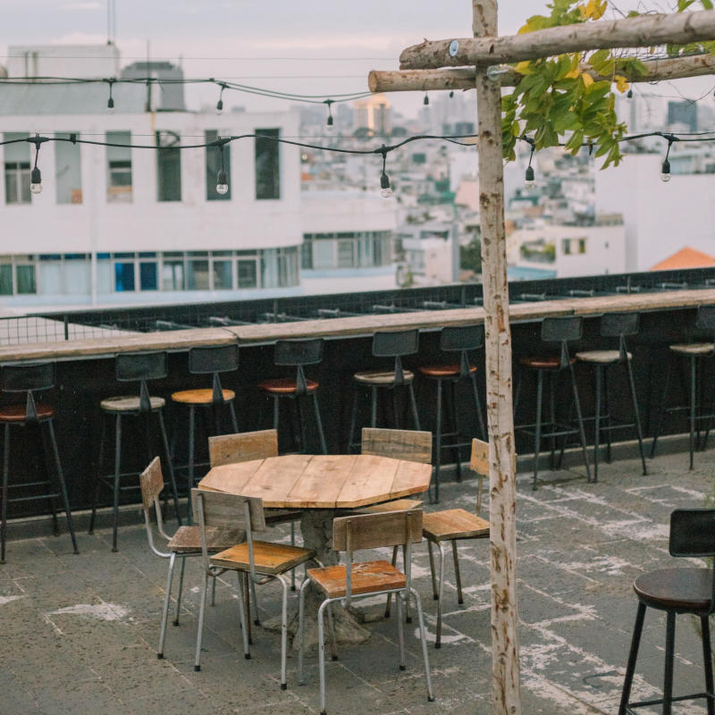 Go to New Moon Rooftop to admire the view of Saigon at night from 9 high