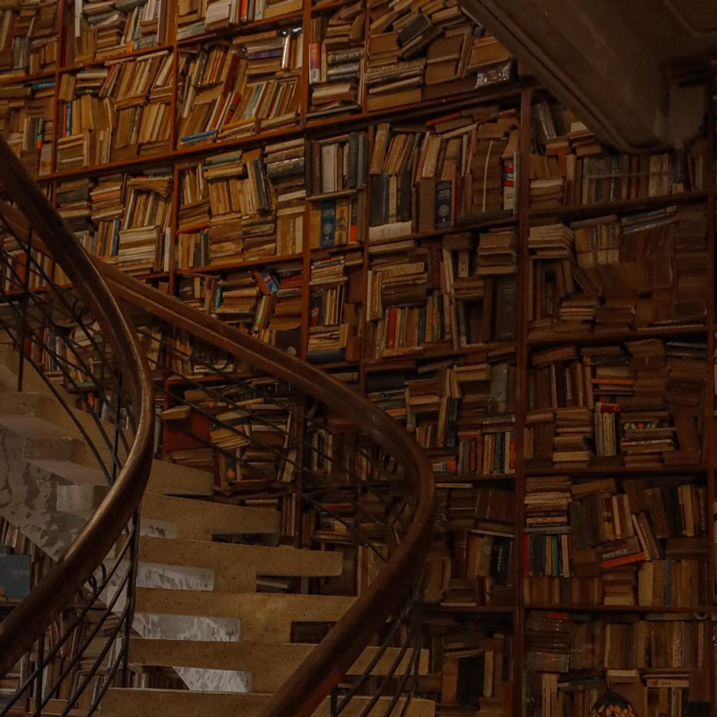 Enjoy a cafe, explore the cafe with a giant wall of books 3