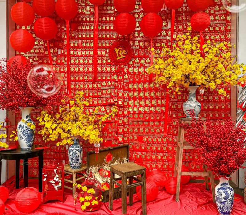 12 cafes with the most beautiful Tet decorations in Saigon for photos with thousands of likes 11