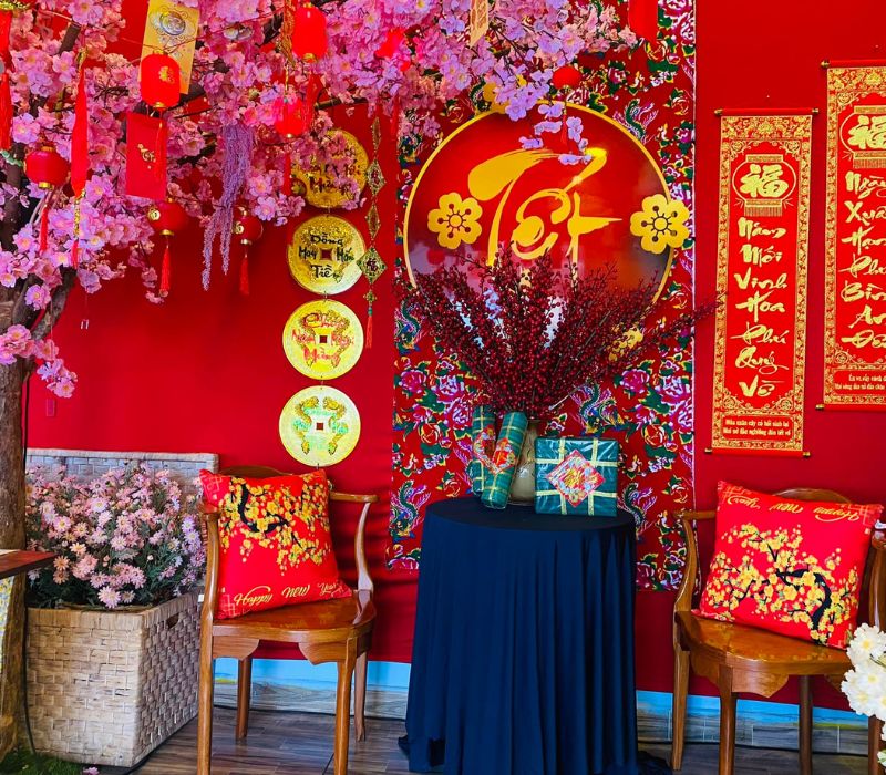12 cafes with the most beautiful Tet decorations in Saigon for photos with thousands of likes 13
