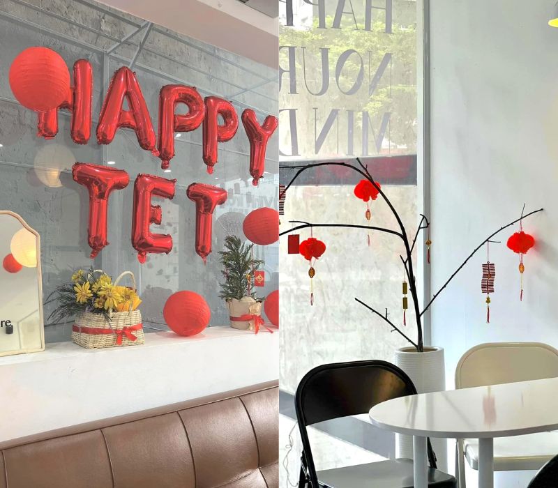 12 cafes with the most beautiful Tet decorations in Saigon for photos with thousands of likes 9